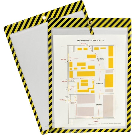 C-Line Products Shop Ticket Holder, 9-3/4"Wx13-3/5"Lx1/10"H, 25/BX, BKYW 5PK CLI44101